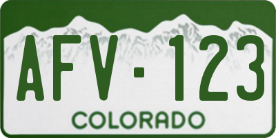 CO license plate AFV123