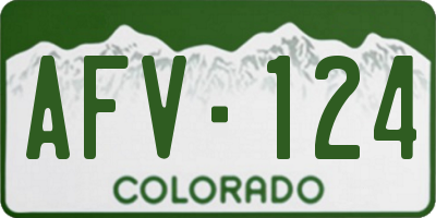 CO license plate AFV124