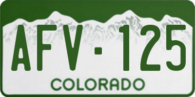 CO license plate AFV125