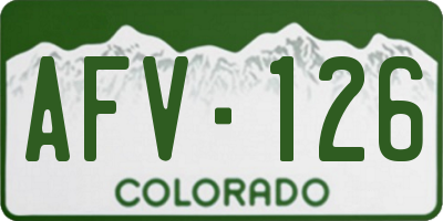 CO license plate AFV126