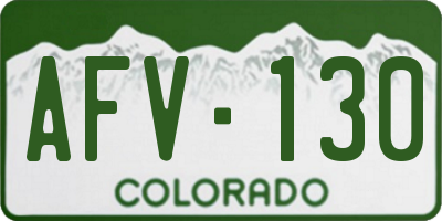 CO license plate AFV130