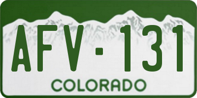 CO license plate AFV131