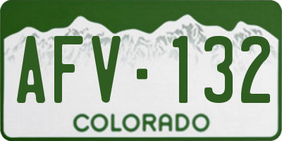 CO license plate AFV132