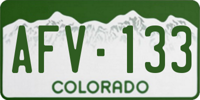 CO license plate AFV133