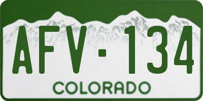 CO license plate AFV134