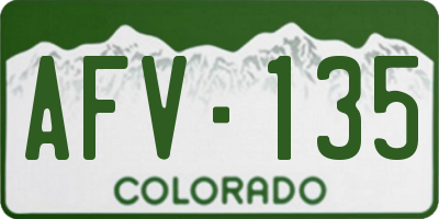 CO license plate AFV135