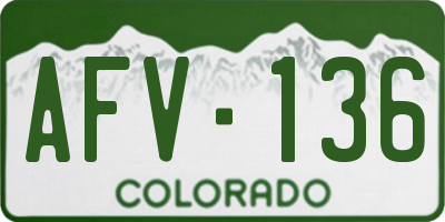 CO license plate AFV136