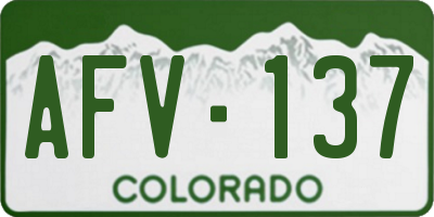 CO license plate AFV137