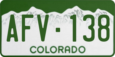 CO license plate AFV138
