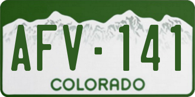 CO license plate AFV141