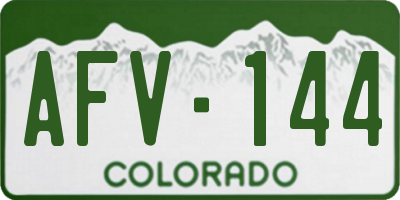 CO license plate AFV144