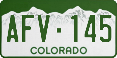 CO license plate AFV145