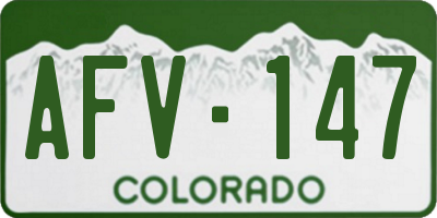 CO license plate AFV147