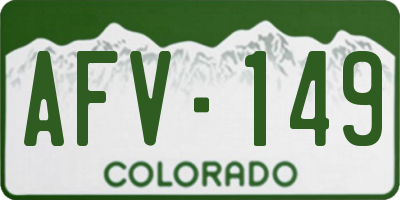 CO license plate AFV149