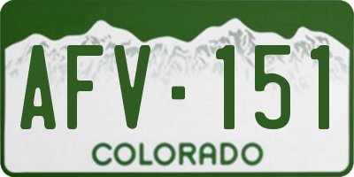 CO license plate AFV151
