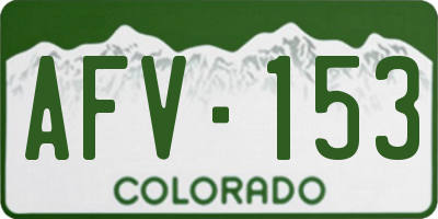 CO license plate AFV153