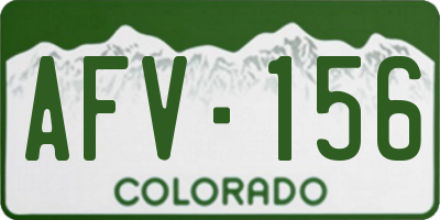 CO license plate AFV156
