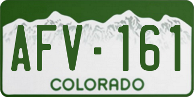 CO license plate AFV161