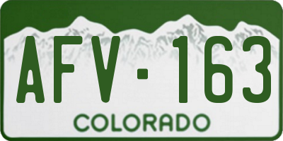 CO license plate AFV163