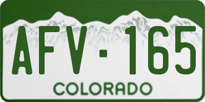 CO license plate AFV165