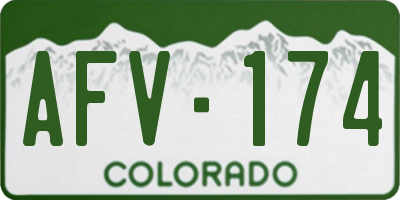 CO license plate AFV174