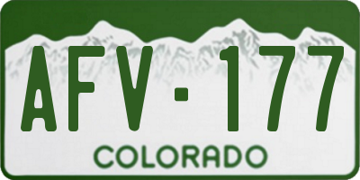 CO license plate AFV177