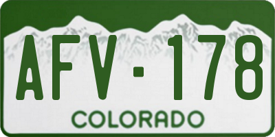 CO license plate AFV178