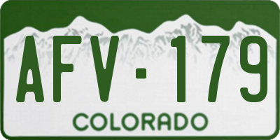 CO license plate AFV179