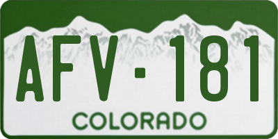 CO license plate AFV181