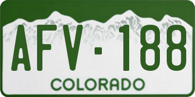 CO license plate AFV188