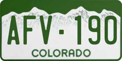 CO license plate AFV190