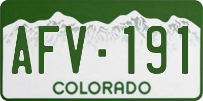 CO license plate AFV191