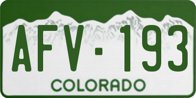 CO license plate AFV193