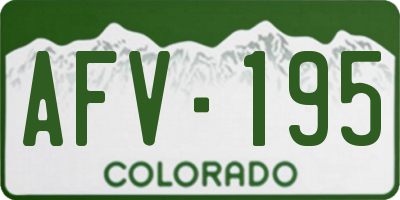 CO license plate AFV195