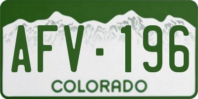 CO license plate AFV196