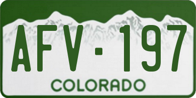 CO license plate AFV197
