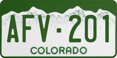 CO license plate AFV201