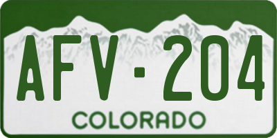 CO license plate AFV204