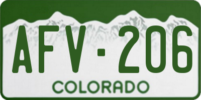 CO license plate AFV206