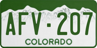 CO license plate AFV207