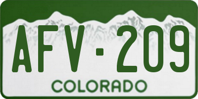 CO license plate AFV209