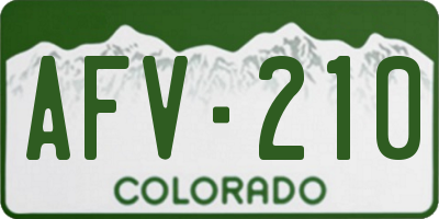 CO license plate AFV210