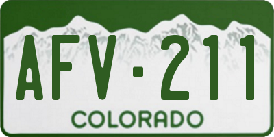 CO license plate AFV211