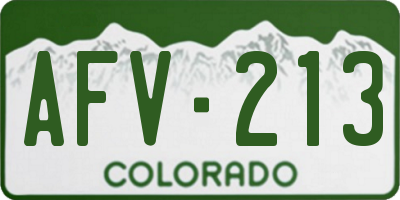 CO license plate AFV213