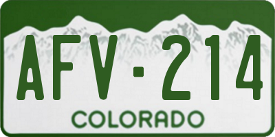 CO license plate AFV214