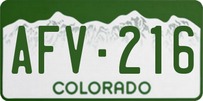 CO license plate AFV216