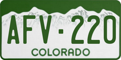 CO license plate AFV220