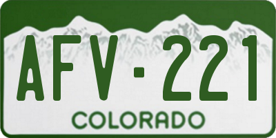 CO license plate AFV221