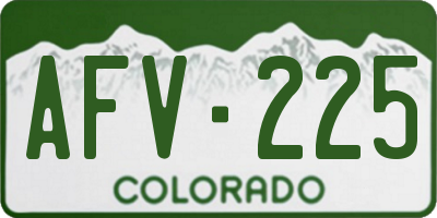 CO license plate AFV225