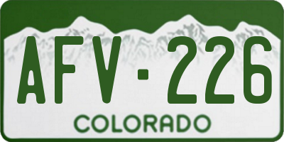 CO license plate AFV226